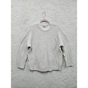 American Eagle Women Sweater Extra Small Cream Poly Blend Knit Long Sleeve Pull
